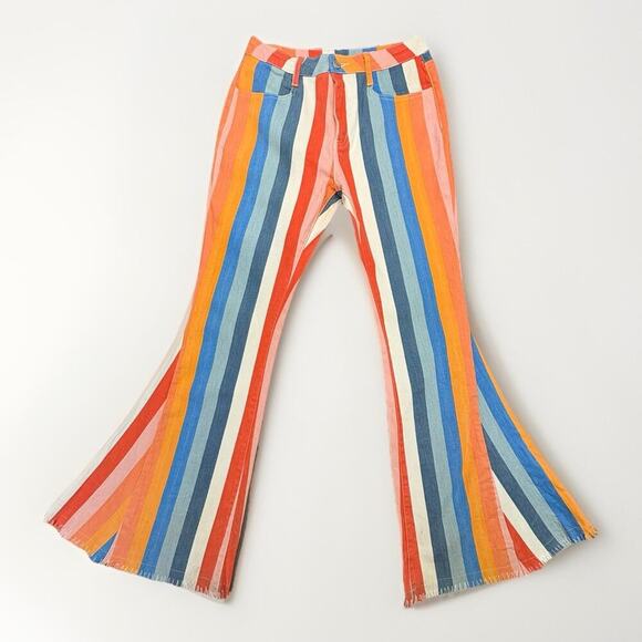 Saints & Hearts Denim - Saints & Hearts High Rise Extreme Flare Jenas Women’s Size M Multicolor Boho